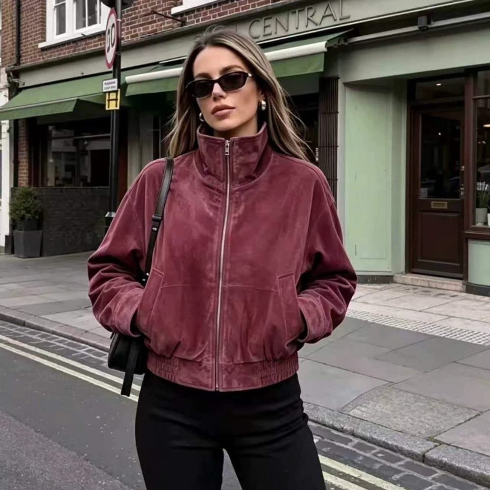 ZARA Popular Solid Color Zip Up Jacket - Picture 3 of 5